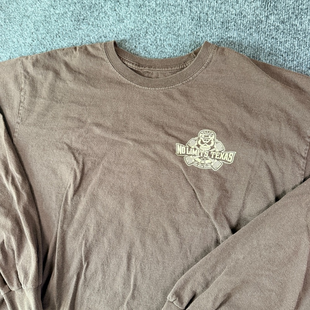 SMI Properties No Limits Texas Motor Speedway Shirt Mens M Brown Graphic‎ Cotton